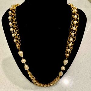 Lady Remington Gold Tone + Pearl Layered Necklace